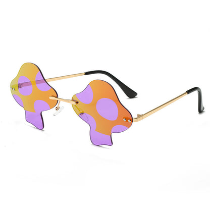 Rimless Mushroom Frame Sunglasses