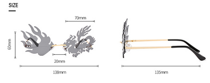 Special Dragon Shaped Frameless Glasses